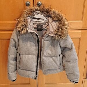 GAP Winter Warmth Wool Down Jacket with Fur Lined Hood